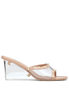 Valentino Rockstud-embellished Wedge Mules In Neutrals