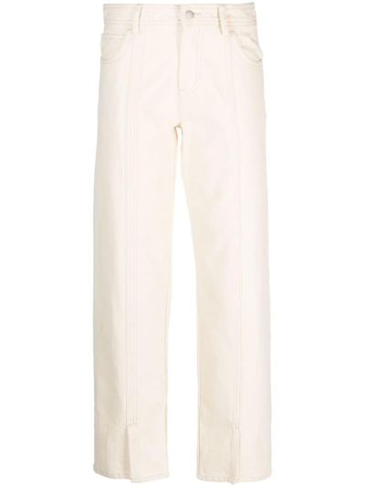 Aeron Curl Straight-leg Cotton Trousers In Neutrals