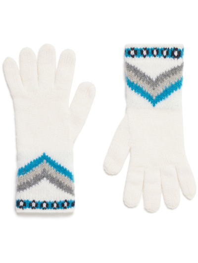 Alanui Antarctic Circle Wool Gloves In White
