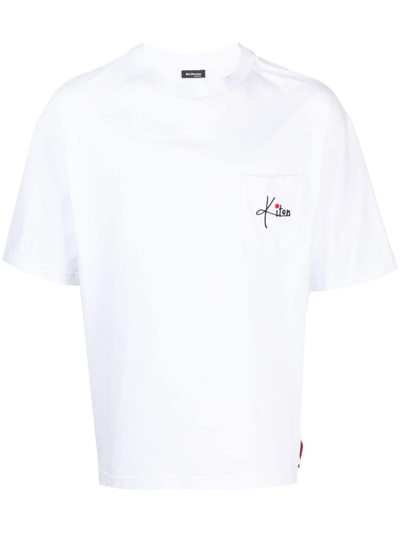 Kiton Logo Embroidery T-shirt In White