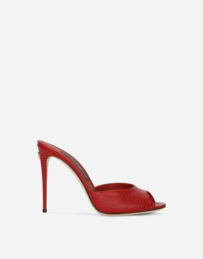 Dolce & Gabbana Mule In Pelle Di Vitello In Red