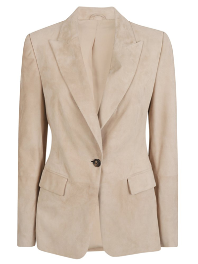 Brunello Cucinelli Vintage Effect Regular Blazer In Pink/tan