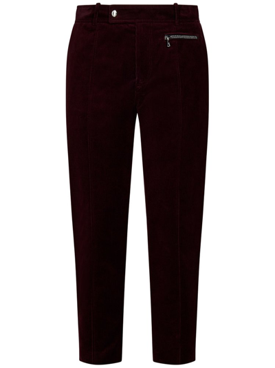 Balmain Straight Leg Cropped Trousers In Red