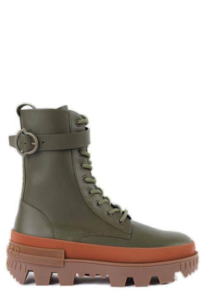 Moncler Carinne Lace-up Ankle Boots In Green