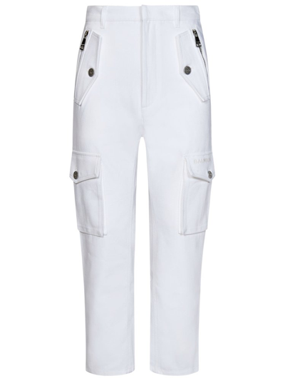 Balmain Cargo Trousers In White