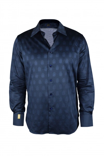 Billionaire Ls Milano All Over Shirt In Blue