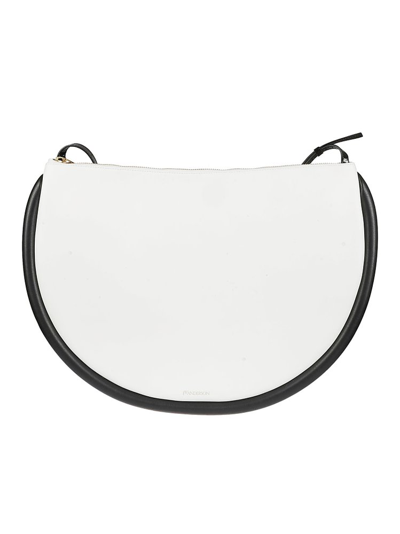 Jw Anderson Large Bumper-moon Leather Shoulder Bag In White
