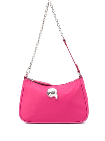 Karl Lagerfeld Ikonik Karl Patch Shoulder Bag In Rosa