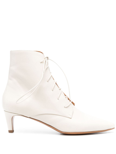 Forte Forte 60mm Lace-up Ankle Boots In Weiss