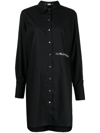 Karl Lagerfeld Logo-embossed Cotton Shirt Dress In Schwarz