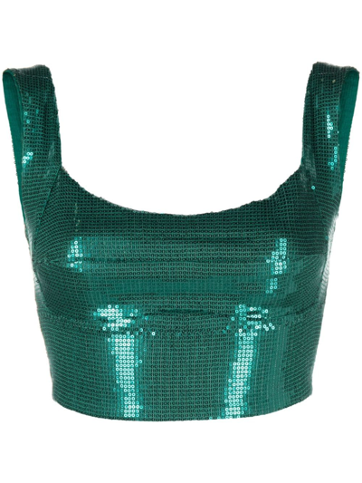 Atu Body Couture Sequin-embellished Cropped Top In Green