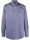 Paul & Shark Striped Organic-cotton Shirt In Blau