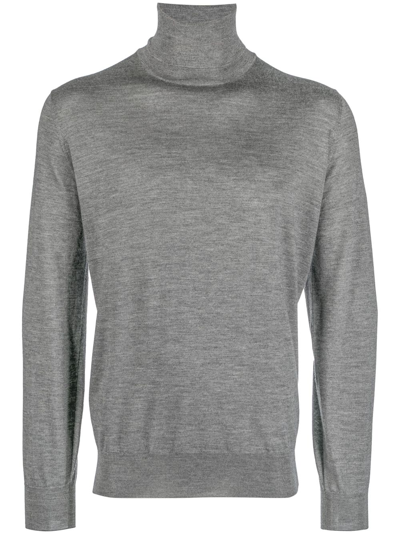 Brunello Cucinelli Wool & Cashmere Knit Turtleneck Sweater In Grey