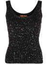 Missoni Metallic-threading Ribbed Tank Top In Schwarz