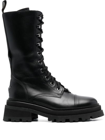 Zadig & Voltaire Ride Lace-up Boots In Black