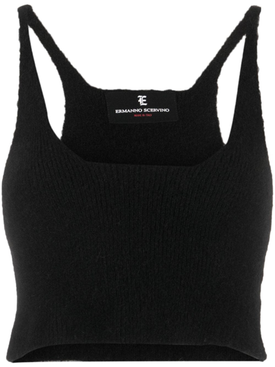 Ermanno Scervino Brushed-effect Knitted Top In Schwarz