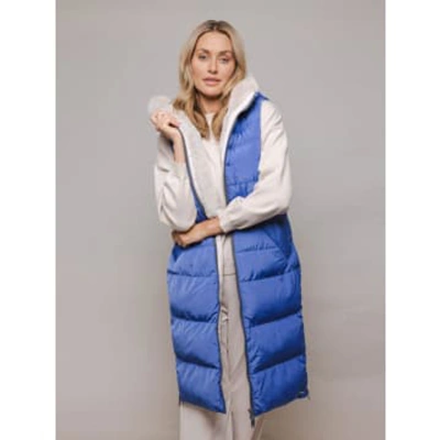 Rino And Pelle Nicci Puffer Waistcoat Blue In Brown
