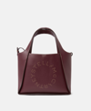Stella Mccartney Logo Studded Grainy Alter Mat Crossbody Bag In Plum