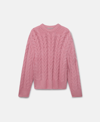Stella Mccartney Cable Knit Cape Jumper In Camellia Pink