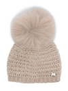 Paz Rodriguez Pompom-detail Knitted Hat In Neutrals