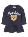 MOSCHINO LOGO-EMBROIDERED LONG-SLEEVE DRESS
