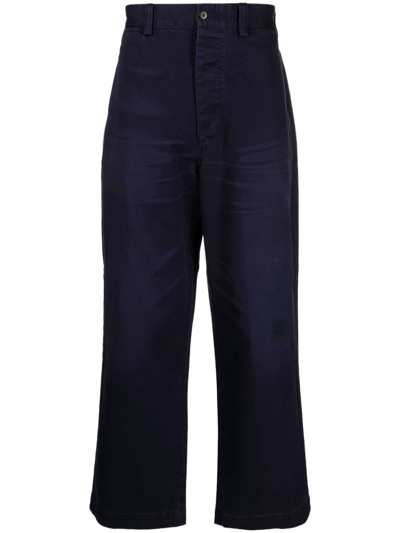 Polo Ralph Lauren Burroughs Logo-patch Chino Trousers In Blue