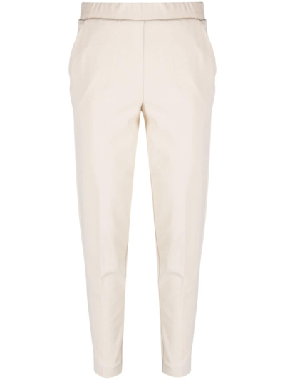 Le Tricot Perugia Mid-rise Tapered Trousers In Neutrals