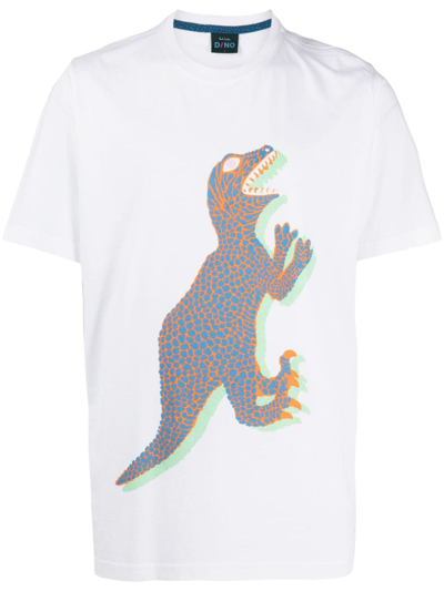 Ps By Paul Smith Dino Print T-shirt In White