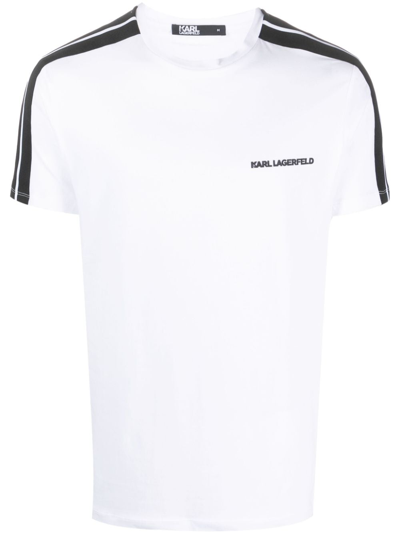Karl Lagerfeld Organic-cotton Blend Jersey T-shirt In White