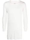 Rick Owens Long-sleeve Fine-ribbed T-shirt In White