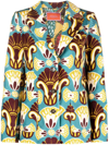 La Doublej Graphic-print Single-breasted Blazer In Blue