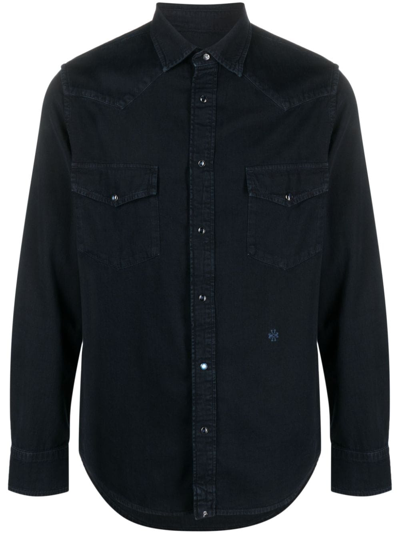 Jacob Cohen Logo-embroidered Cotton Shirt In Blue