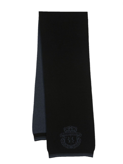 Billionaire Crest-motif Intarsia-knit Scarf In Black