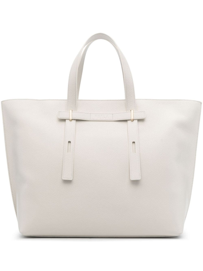 Furla Giove Leather Tote Bag In White