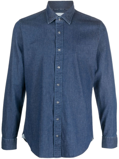 Michael Kors Long-sleeve Denim Shirt In Blue