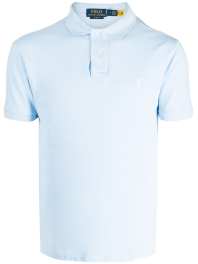 Polo Ralph Lauren Pony-embroidered Cotton Polo Shirt In Blue