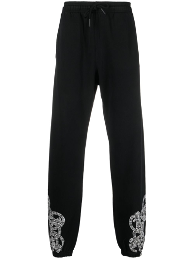 Marcelo Burlon County Of Milan Logo-print Organic-cotton Track Pants In Black