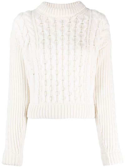 Patou Merino Wool-blend Jumper In White