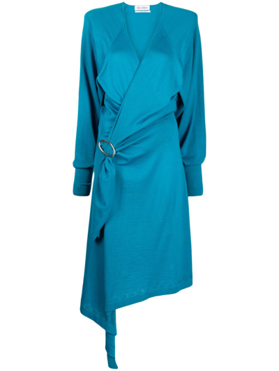 ATTICO ATWELL WOOL MIDI WRAP DRESS