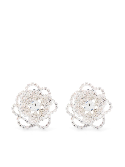 Magda Butrym Crystal Blooming Earrings In Silver