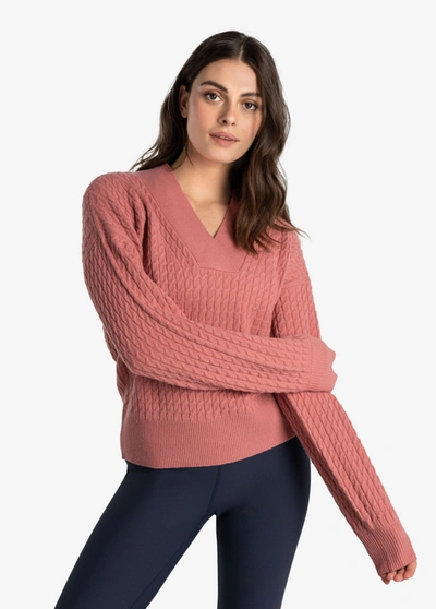 Lole Camille V-neck Sweater In Peony Heather