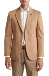 Tom Baine Notch Collar Two-button 4-way Stretch Jacket In Sand