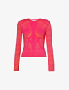 SINEAD GOREY SINEAD GOREY WOMEN'S PINK LASER-CUT BODY-PATTERN STRETCH-WOVEN TOP