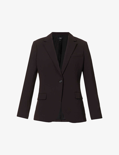 Theory Staple Blazer In Admiral Crepe In Black