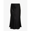 VINCE VINCE WOMEN'S BLACK-001BLK REGULAR-FIT FLARED-HEM WOVEN MIDI SKIRT