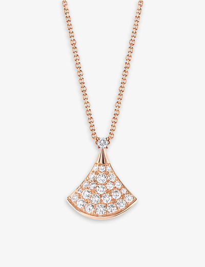 Bvlgari Womens Rose Gold Divas'dream 18ct Rose-gold And 0.47ct Brilliant-cut Diamond Necklace