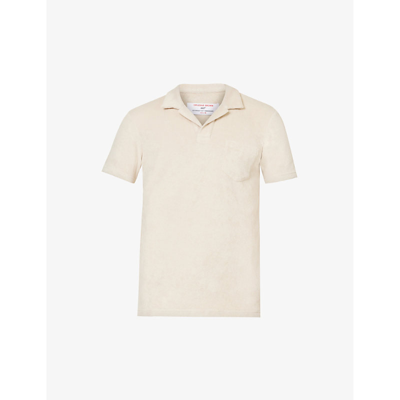 Orlebar Brown 007 Cotton Terry Polo Shirt In Taupe
