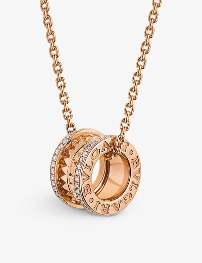 Bvlgari Womens Rose Gold B.zero1 18ct Rose-gold And 0.38ct Brilliant-cut Diamond Necklace
