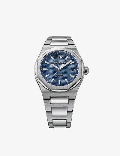 Girard-perregaux 81010-11-431-11a Laureato Stainless-steel Automatic Watch In Blue