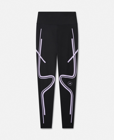 Stella Mccartney Truepace Running Leggings In Black/purple Glow